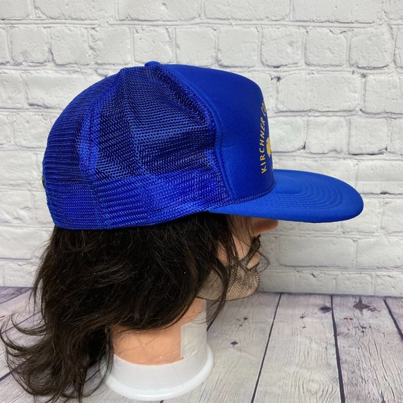Vintage Hat Cap Snapback Blue Kirchner Construction GRADALL Trucker Mesh Rope - Picture 4 of 9